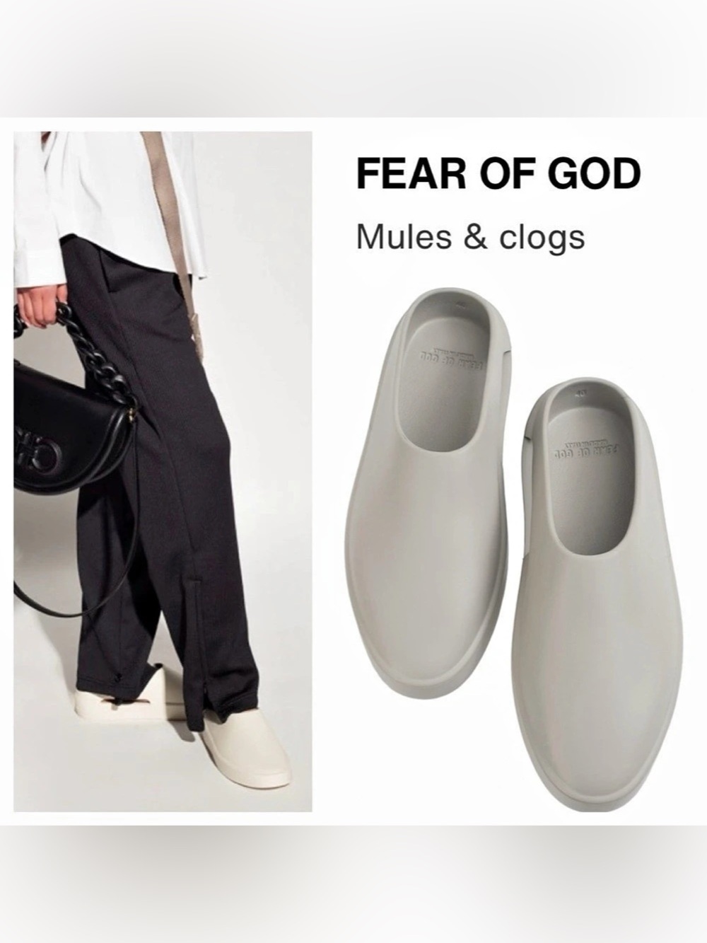 FEAR OF GOD The California slip-on Mules - concrete